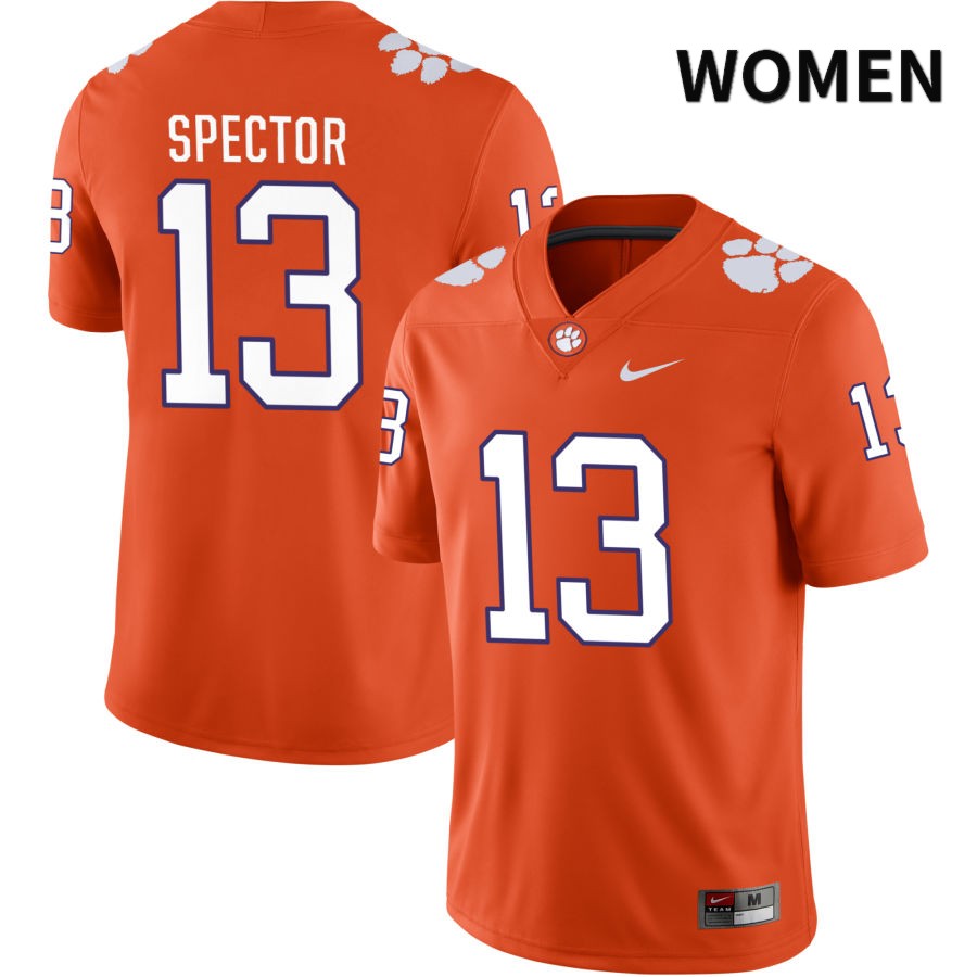 Women's Clemson Tigers Brannon Spector #13 College Orange NIL 2022 NCAA Authentic Jersey Outlet QKF58N0Z